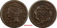 United States Large Cent US Copper 1845 Braided Hair 1c EX.LUX FAMILY COLLECTION (12051) -
