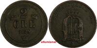 Sweden Bronze Sweden Oscar II 1879 EB 2 Ore Large Letters KM# 746 (17 901) -