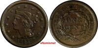United States Large Cent US Copper 1845 Braided Hair 1c EX.LUX FAMILY COLLECTION (14 718) -