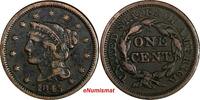 United States Large Cent US Copper 1845 Braided Hair 1C (13 693) -