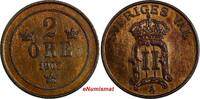 Sweden 2 Öre Sweden Oscar II Bronze 1907 aUNC KM# 769 (18 447) -