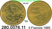 Equatorial Guinea Äquatorialguinea 5 Francos *59 KM62 . 280.0078.11 -