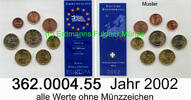 Griechenland 3,88 Euro Kursmünzensatz 2002 Blister . 362.0004.55 -