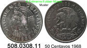 Mexico 50 Centavos *62 KM451 Cuauthemoc . 508.0308.11 -