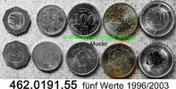 Libanon 25 Livres 50 Livres 100 Livres 250 Livres 500 Livr Kursmünzensatz lose . 462.0191.55 -