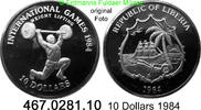 Liberia 10 Dollars *49 KM65 International Games . 467.0281.10 -