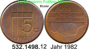Niederlande 5 Cents 1982 *82 KM202 . 532.1498.12 v-unc 6.28 元 含增值税 ＋  399.53 元 运费