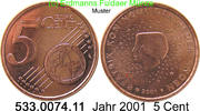 Niederlande 5 Cent 2001 5 Cent . 533.0074.11 unc 5.02 元 含增值税 ＋  399.53 元 运费