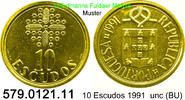 Portugal 10 Escudos 1991 *93 KM633 . 579.0121.11 unc (BU) 20.92 元 含增值税 ＋  399.53 元 运费