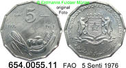 Somalia 5 Senti 1976 *24 KM24 FAO Landesfrüchte eckig . 654.0055.11 unc 33.47 元 含增值税 ＋  399.53 元 运费