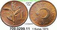Türkei 1 Kurus *404a KM895a – 1,3 Gramm . 709.0299.11 -