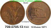 Türkei 10 Kurus *419 KM898.1 FAO -- 3,5 Gramm . 709.0705.13 -