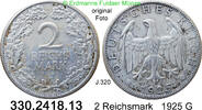Deutschland Weimarer Republik 2 Reichsmark . . J.320 . . 330.2418.13 -