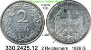 Deutschland Weimarer Republik 2 Reichsmark . . J.320 . . 330.2425.12 -