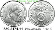 Deutschland Drittes Reich 2 Reichsmark 1938B Hindenburg J.366 . 330.2474... 98.12 元 含增值税 ＋  398.74 元 运费