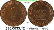 Deutschland BRD 1 Pfennig . . J.380 . 335.0033.12 -