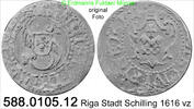 Riga Lettland Schilling Sigismund III. Saurma 5907 . 588.0105.12 -