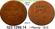 Altdeutschland Bayern 1 Pfennig AKS 57 . 323.1299.14 -