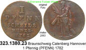 Altdeutschland Braunschweig Calenberg Hannover 1 Pfennig Welter 2283 . 323.1380.23 -