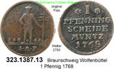 Braunschweig Wolfenbüttel 1 Pfennig Welter 2783 . 323.1387.13 -