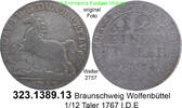 Braunschweig Wolfenbüttel 1/12 Taler Welter 2757 . 323.1389.13 -