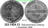 Braunschweig-Wolfenbüttel 1 Groschen AKS86 Wilhelm 1831-1884 . 323.1424.13 -