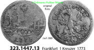 Altdeutschland Frankfurt 1 Kreuzer J.u.F. 880 KM253 . 323.1447.13 -