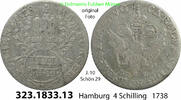 Altdeutschland Hamburg 4 Schilling Jaeger 10 . 323.1833.13 -