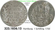 Altdeutschland Hamburg 1 Schilling Jaeger 4a Schön 21 . 323.1836.13 -