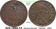 Hessen-Kassel 3 Heller 1865 AKS 67 . 323.1994.13 s-ss Druckstelle 25.10 元 含增值税 ＋  399.53 元 运费
