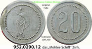 Fulda 20 Pfennig Erdmann 300-290 . 952.0290.12 Mehler-Schiff -