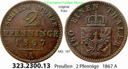 Brandenburg-Preußen 2 Pfennige 1867A AKS 107. 323.2300.13 . Preußen Köni... 25.10 元 含增值税 ＋  399.53 元 运费
