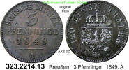 Brandenburg-Preußen 3 Pfenninge 1849A AKS 90 . 323.2214.13 s 25.10 元 含增值税 ＋  399.53 元 运费