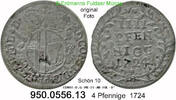 Fulda Abtei 4 Pfennige 78-408 Constantin von Buttlar 1714-1726 Schön 10. 950.0556.13 -