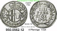 Fulda Abtei 4 Pfennige 78-418 Constantin von Buttlar 1714-1726 Schön 10 . 950.0562.12 -