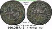 Fulda Abtei, später Bistum 4 Pfennige 78-445 . Constantin von Buttlar 1714 – 1726 . 950.0587.13 -