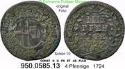 Fulda Abtei, später Bistum 4 Pfennige 78-442 . Constantin von Buttlar 1714 – 1726 . 950.0585.13 -