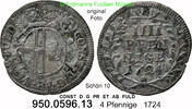 Fulda Abtei, später Bistum 4 Pfennige F078-454 . Constantin von Buttlar 1714 – 1726 . 950.0596.13 -
