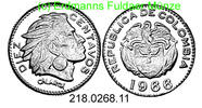 Colombia Kolumbien 10 Centavos 1966 *28a KM212.2 Indianerkopf . 218.0268... 10.46 元 含增值税 ＋  399.53 元 运费