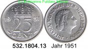 Netherlands Niederlande 25 Cent 1951 *67 KM183 . 532.1804.13 ss 6.28 元 含增值税 ＋  399.53 元 运费