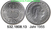 Netherlands Niederlande 25 Cents 1955 *67 KM183 . 532.1808.13 ss 6.28 元 含增值税 ＋  399.53 元 运费