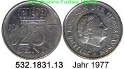 Netherlands Niederlande 25 Cents 1977 *67 KM183 . 532.1831.13 ss 4.18 元 含增值税 ＋  399.53 元 运费
