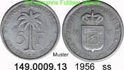 Belgian Congo Ruanda Urundi 5 Francs 1956 *33 KM3 . 149.0009.13 ss 25.10 元 含增值税 ＋  399.53 元 运费