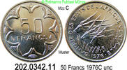 ZentralAfrikanische Staaten CAS Congo 50 Francs *21.3 KM11 Antilopenköpfe Mzz C = Congo . 202.0342.11 -