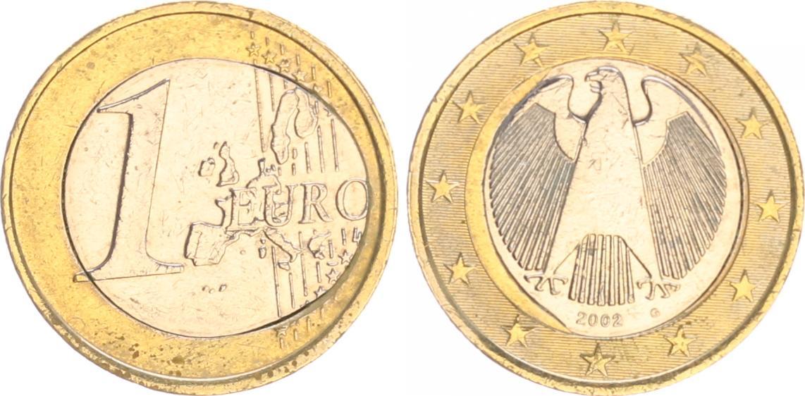 1 euro fehlprgung 2002 g deutschland / bundesrep