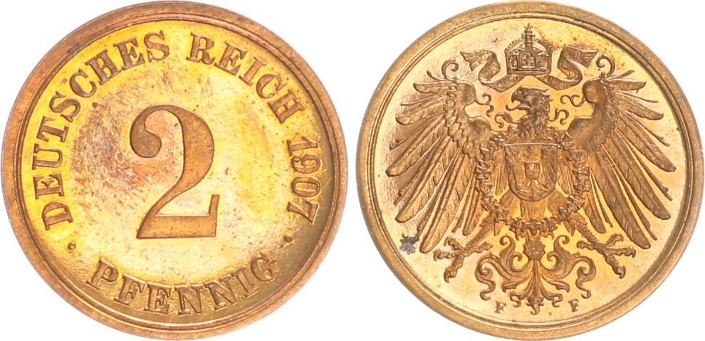 2 pfg 1907-f germany-empire kaiserreich 2 pf j.