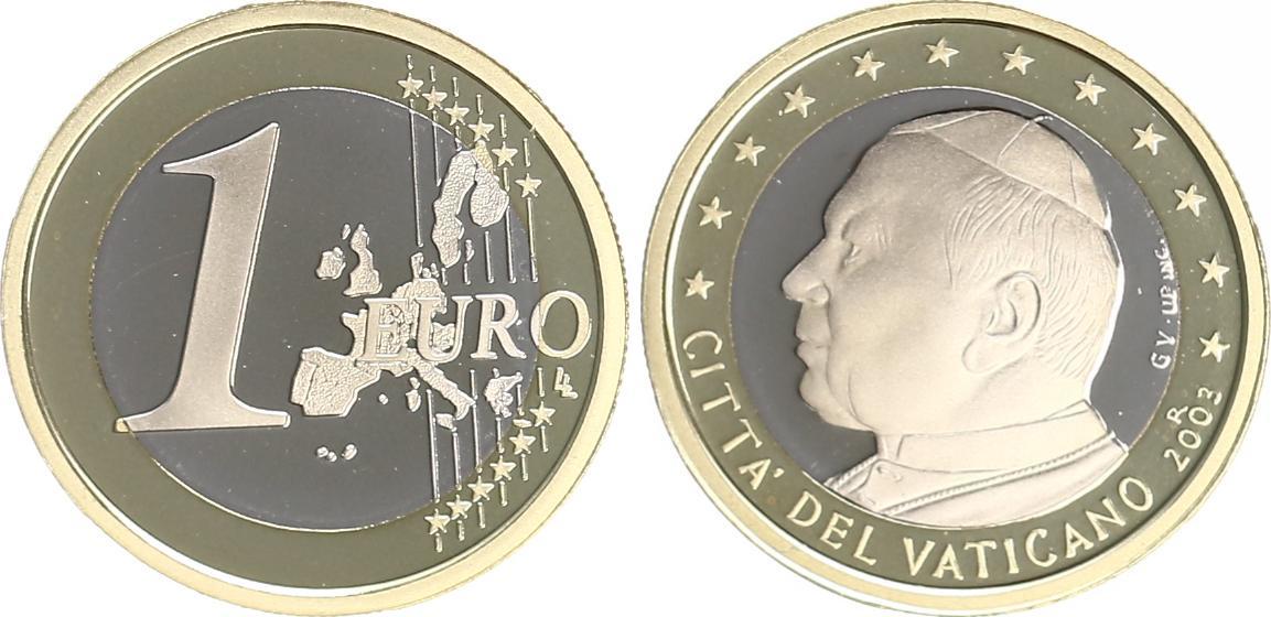 1 euro 2003 vatikan vatikan 1 euro 2003 kursmünze mit papst