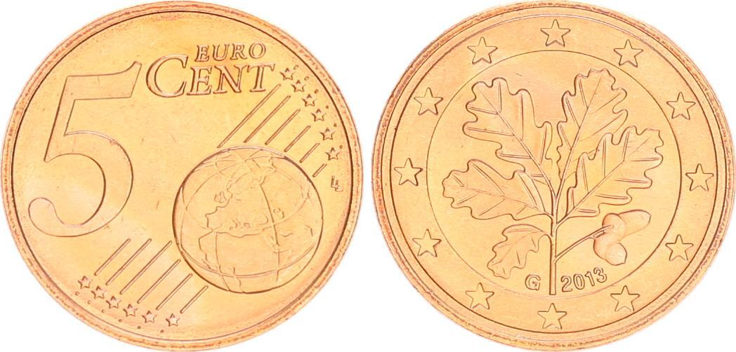 deutschland 5 cent 2013 g prgefrisch ch unc