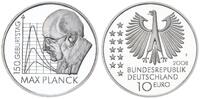 Deutschland / Eurowährung 10 Euro Max Planck 2008 Münzzeichen F 10 Euro 150 Geb. Max Planck 2008 Münzzeichen F Polierte Platte, in Münzkapsel -