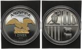 Andorra 1 Diner 1 Unze Silber Adler - Steinadler mit Schwarzruthenium Goldapplikation -